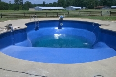 Drained Swimming Pool and New Installed Liner